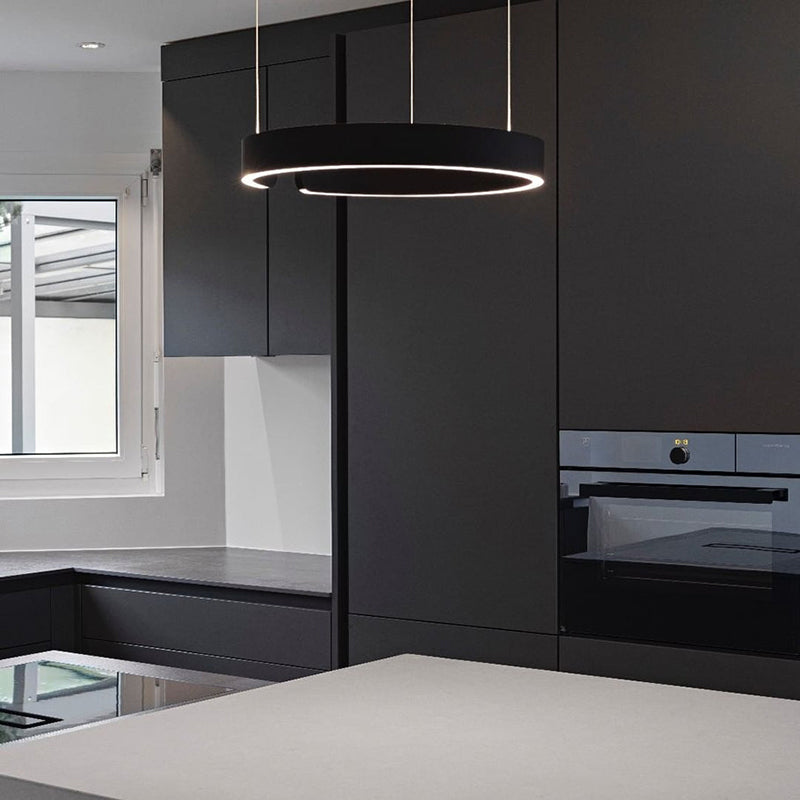 Black Pendant Light | Modern Hanging Lights | Kitchen Pendant Lighting | Elegant LED Ceiling Fixture | Stylish Minimalist Pendant for Home 0