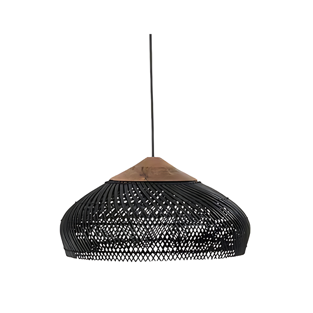 Bohemian Rattan Pendant Light | Handwoven Ceiling Light Fixture | Vintage Hanging Lights | Adjustable Bamboo Pendant | Natural Rattan Home Decor 0