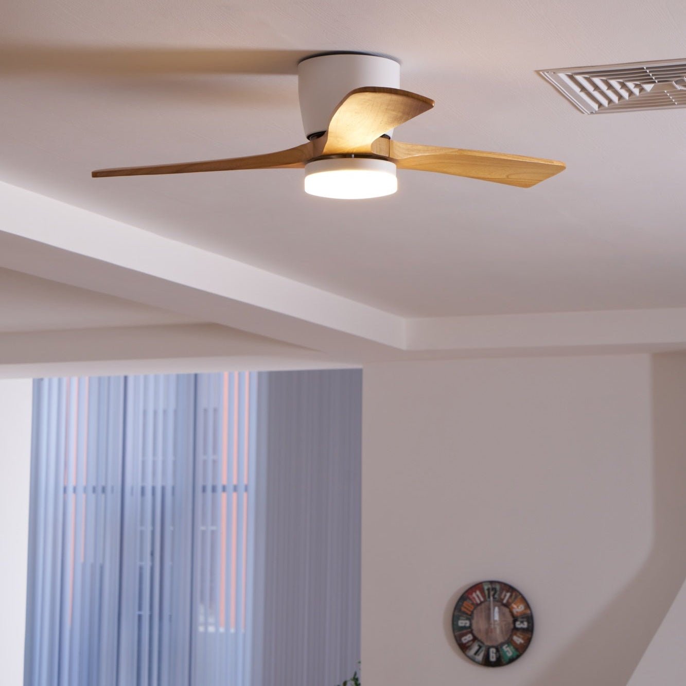 Ceiling Fan with Lights and Remote | Modern Ceiling Fan | Energy-Efficient LED Fixture | Stylish Fan with Light | Natural Wood Blade Ceiling Light for Home 11