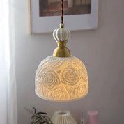 Elegant Ceramic Pendant Light | Vintage Hanging Lamp | Stylish Ceiling Light Fixture | Retro Kitchen Pendant Lighting | Rayna Rose Pendant Light 5