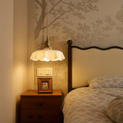 Elegant French Pendant Light | Vintage Glass Pendant Lighting | Adjustable Brass Hanging Light | Timeless Ceiling Fixture | Chic Dining Room Lamp 3