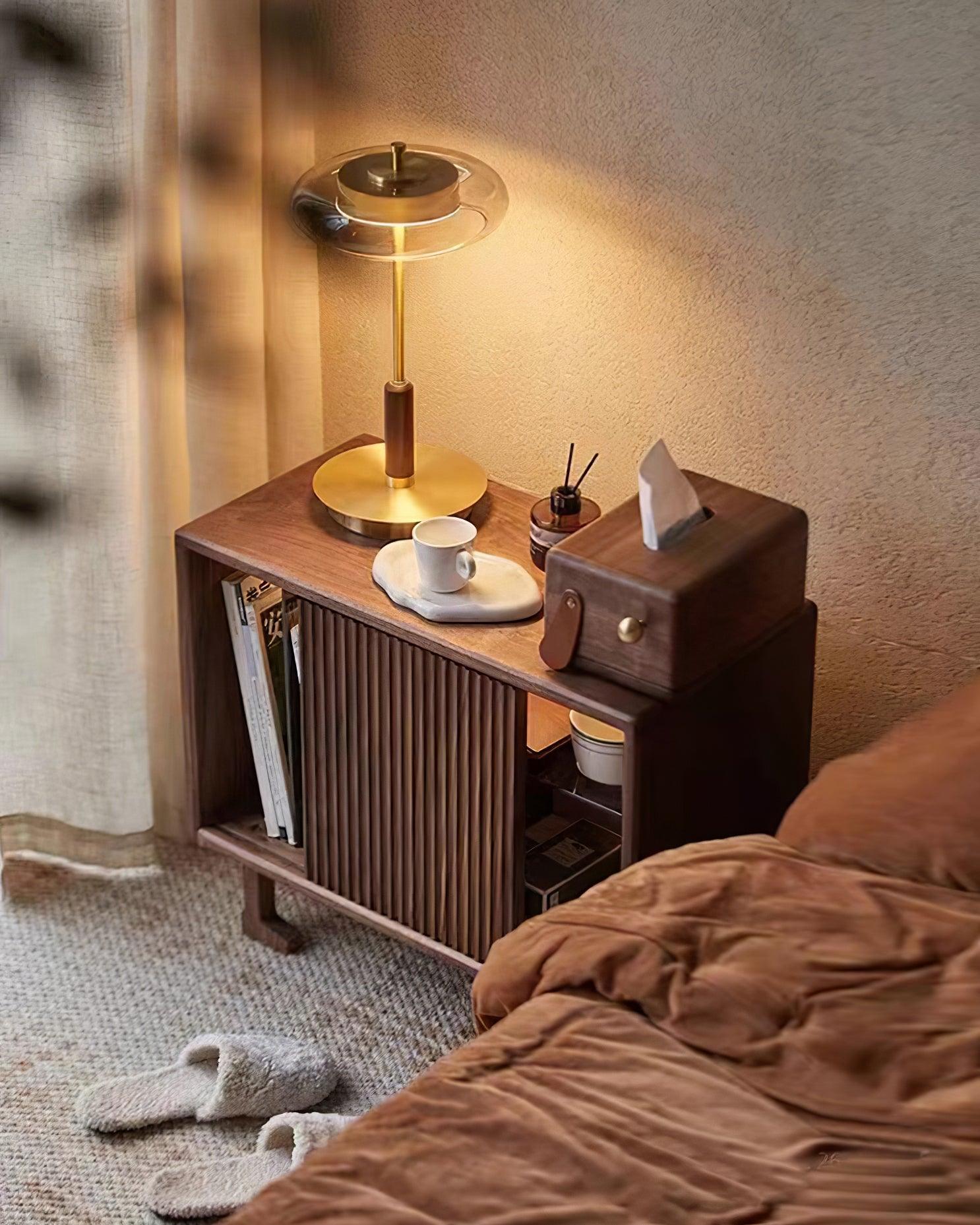 Elegant LED Table Lamp with Glass and Metal Design – Warm White Light for Bedside, Desk or Living Room 4