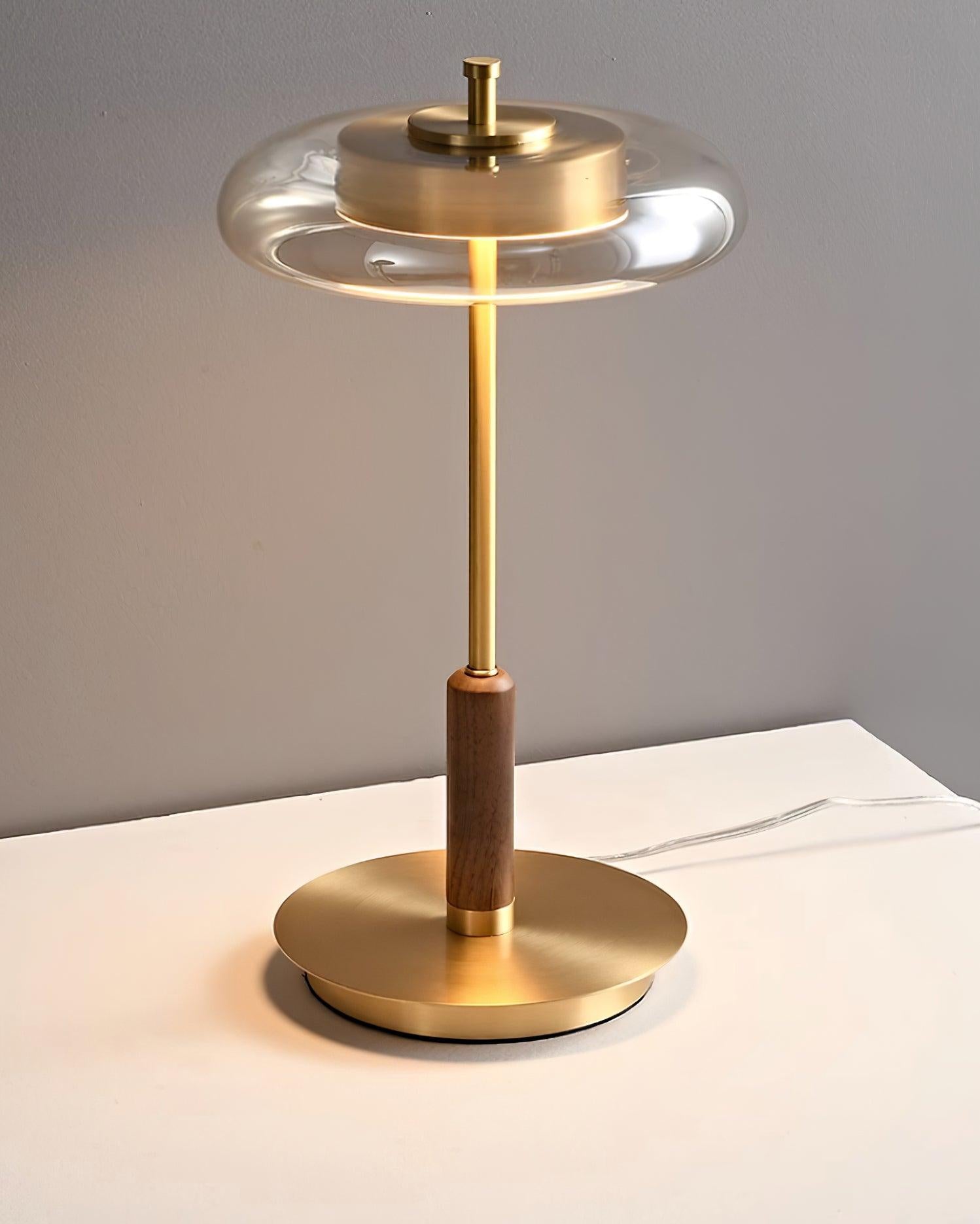 Elegant LED Table Lamp with Glass and Metal Design – Warm White Light for Bedside, Desk or Living Room 6