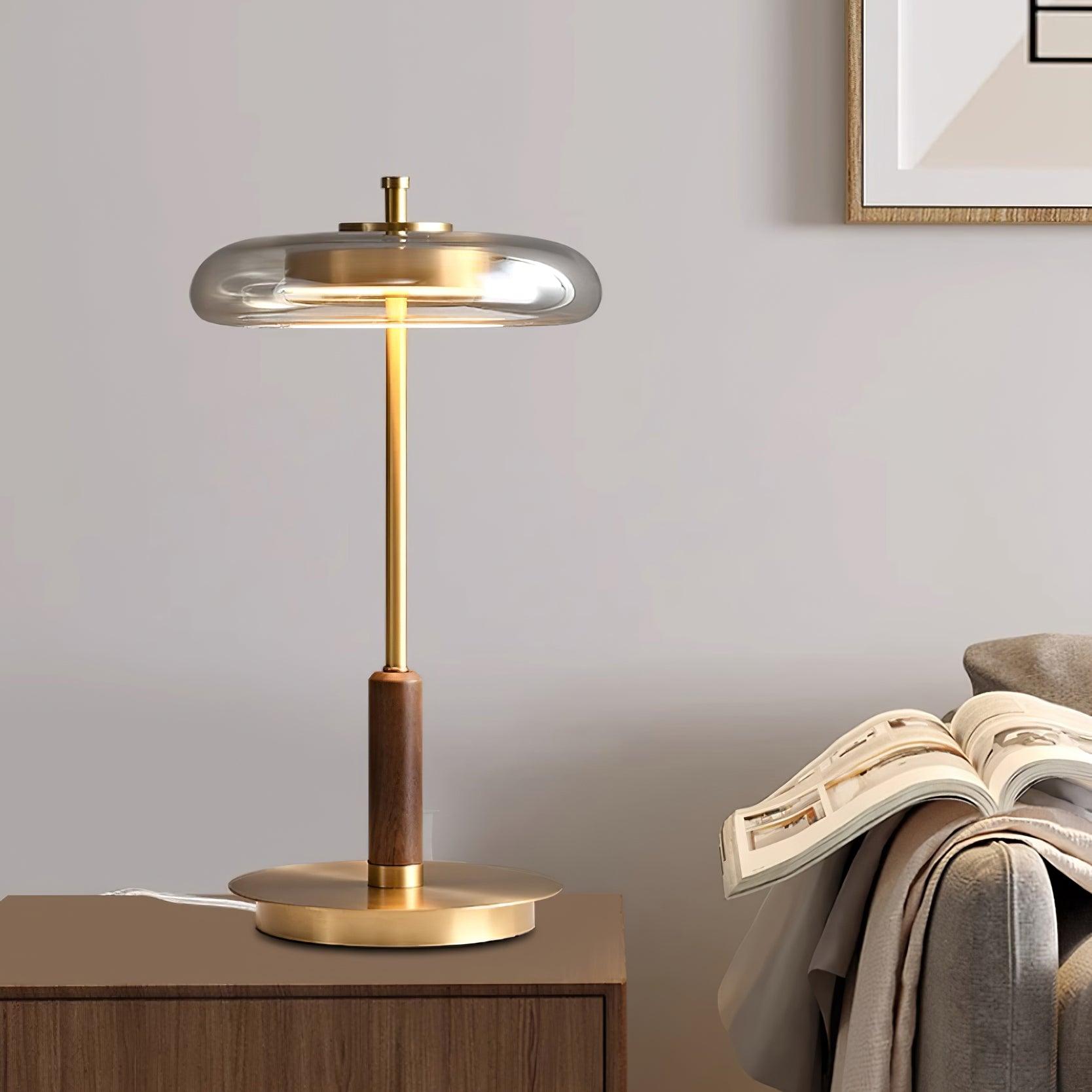 Elegant LED Table Lamp with Glass and Metal Design – Warm White Light for Bedside, Desk or Living Room 7
