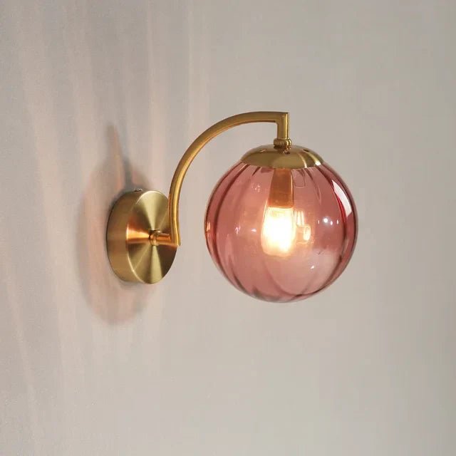 Elegant Wall Sconce | Ribbed Glass Wall Light | Modern Sconce Fixture | Soft Ambient Wall Lamp | Premium Gold Wall Sconce for Home 4