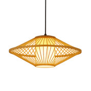 Japanese Bamboo Pendant Light | LED Hanging Fixture | Kitchen Pendant Lighting | Adjustable Ceiling Light | Elegant Natural Lamp for Home 0
