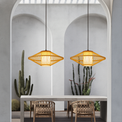 Japanese Bamboo Pendant Light | LED Hanging Fixture | Kitchen Pendant Lighting | Adjustable Ceiling Light | Elegant Natural Lamp for Home 1