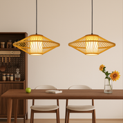 Japanese Bamboo Pendant Light | LED Hanging Fixture | Kitchen Pendant Lighting | Adjustable Ceiling Light | Elegant Natural Lamp for Home 4