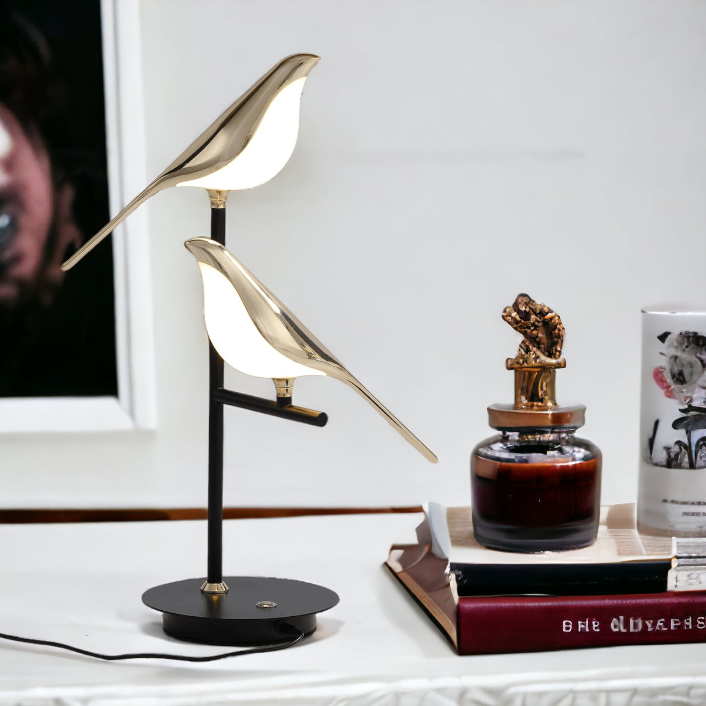 LED Table Lamp with Post-Modern Golden Bird Design – Elegant Bedside or Desk Lamp for Living Room and Bedroom 4