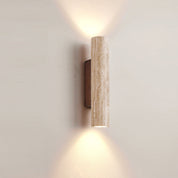 Minimalist Wall Light | Travertine Tube Sconce | Up Down Wall Lamp | Japandi Style Wall Fixture | Natural Stone Sconce for Home Decor 5