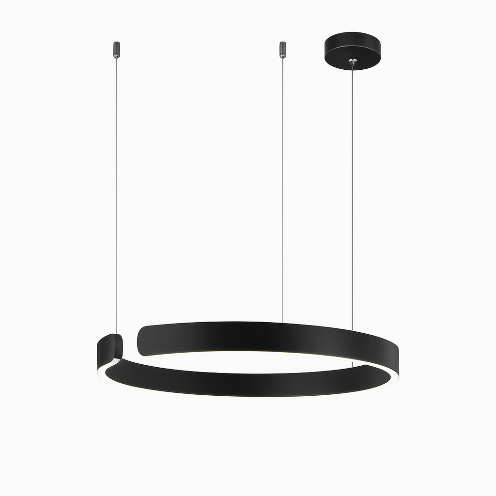 Modern Black Pendant Light | Kitchen Island Lighting Fixture | Adjustable Ceiling Lamp | Sleek LED Pendant Lighting | Contemporary Pendant Light for Home 8