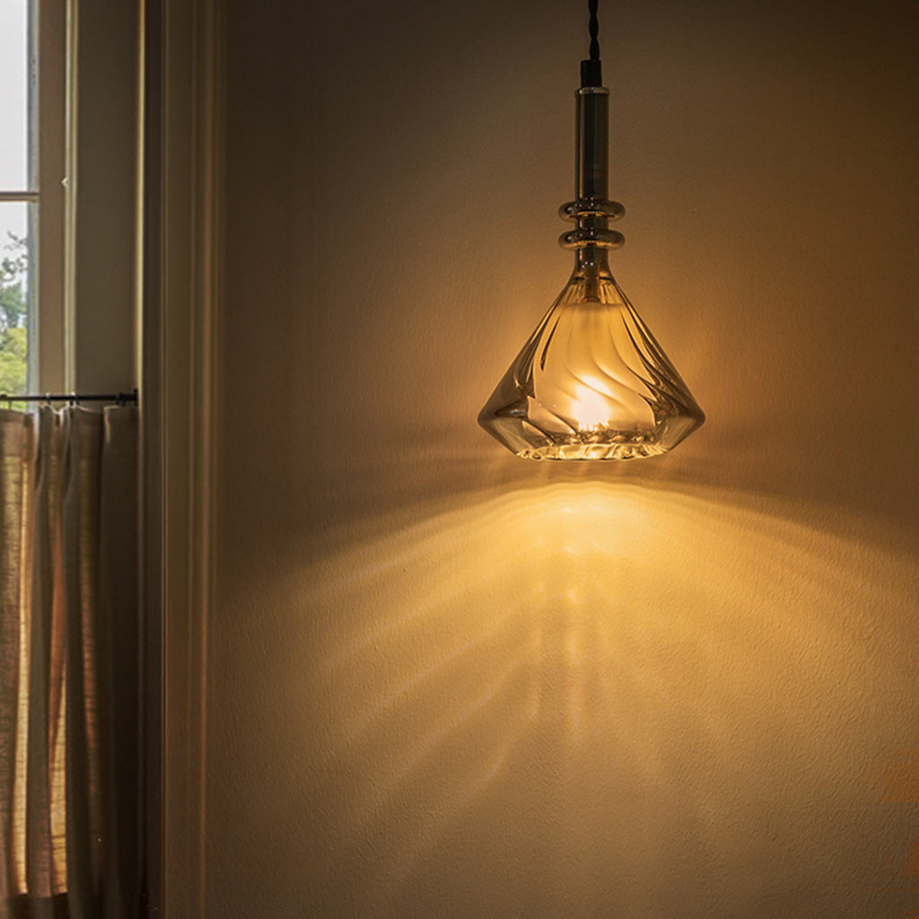 Modern Glass Pendant Light | Artistic Kitchen Pendant Lighting | Spiral Ceiling Fixture | Unique Hanging Light | Glim Creative Starry Sky Pendant 5