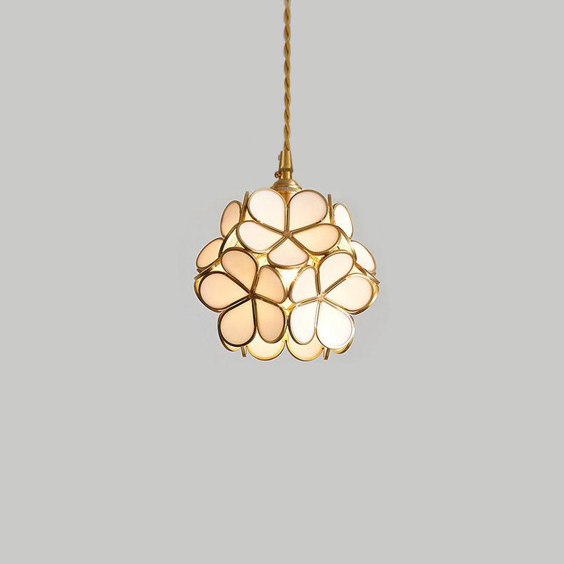 Modern Glass Pendant Light | Stylish Kitchen Pendant Lighting | Adjustable Hanging Lights | Vintage-Inspired Ceiling Fixture | Elegant Petal Chandelier 0