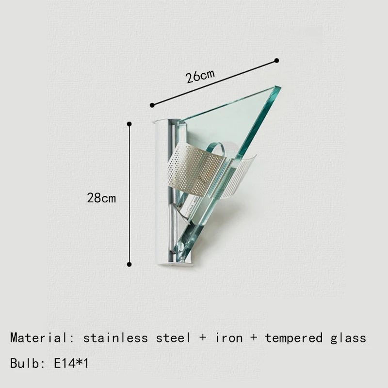 Modern Glass Wall Sconce | Unique Triangle Wall Lamp | Decorative Wall Lights | Stylish Sconce Lighting | Elegant Wall Fixture for Home 0