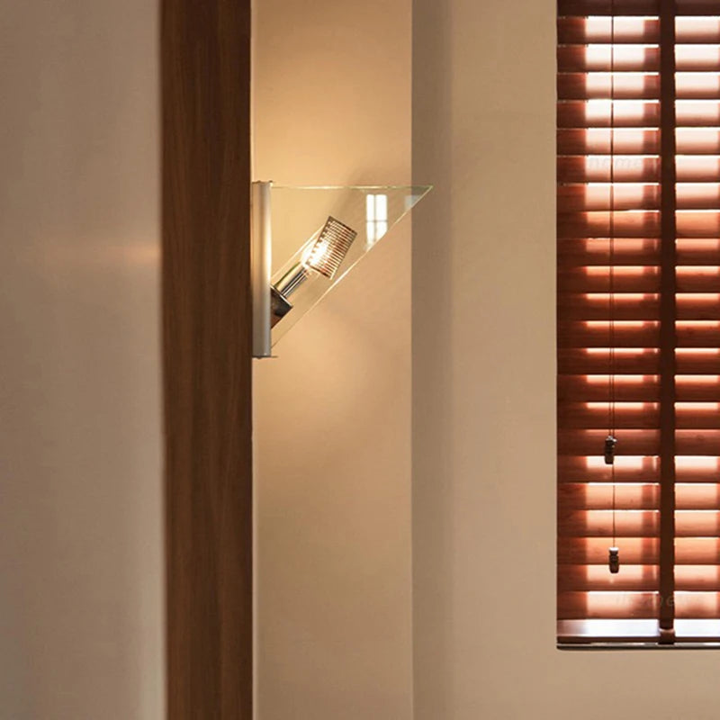 Modern Glass Wall Sconce | Unique Triangle Wall Lamp | Decorative Wall Lights | Stylish Sconce Lighting | Elegant Wall Fixture for Home 3