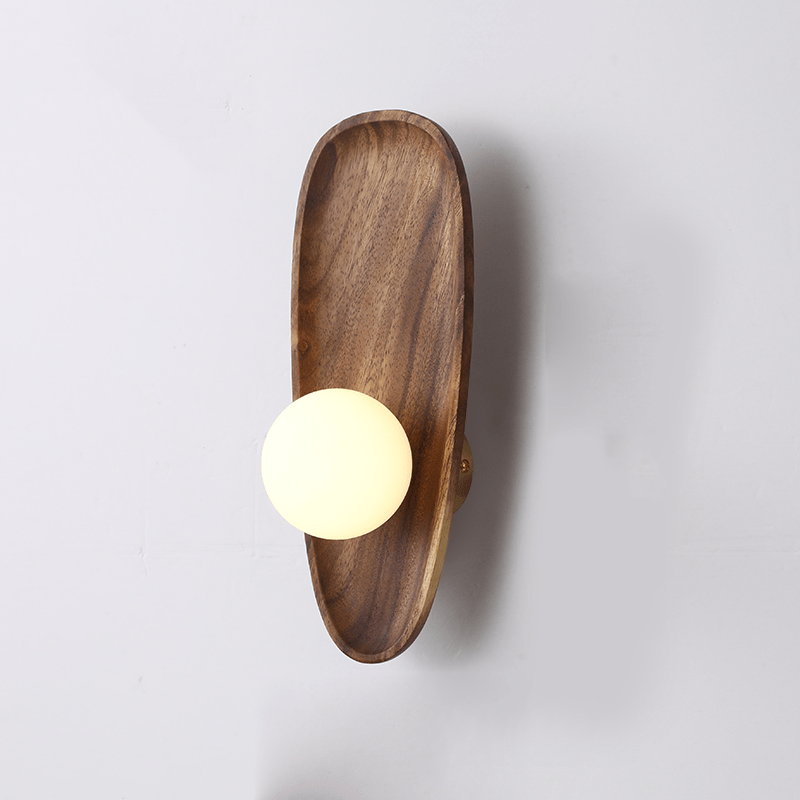 Modern Globe Wall Light | Minimalist LED Wall Sconces | Solid Wood Base Fixture | Warm White Sconce Light | Elegant Wall Lamp for Home 8
