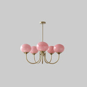 Modern Gold Chandelier | Elegant Ceiling Light Fixture | Stylish Hanging Light | Chic Indoor Lighting | Pink and Gold Chandelier for Home 16