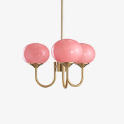 Modern Gold Chandelier | Elegant Ceiling Light Fixture | Stylish Hanging Light | Chic Indoor Lighting | Pink and Gold Chandelier for Home 8