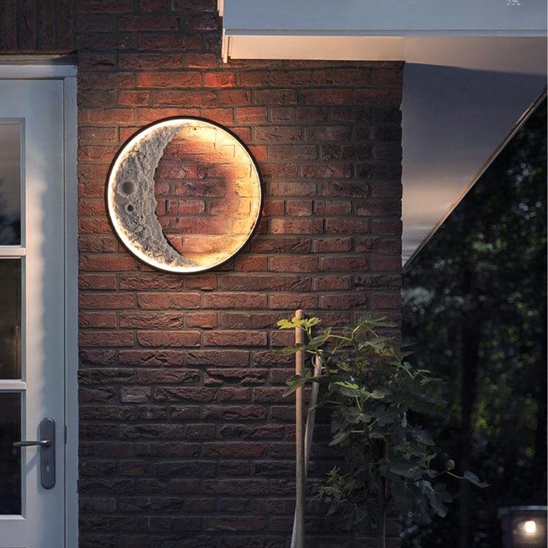 Modern Outdoor Wall Light - Moon Shape LED Lantern, IP65 Waterproof Stainless Steel for Garden and Exterior Use 0