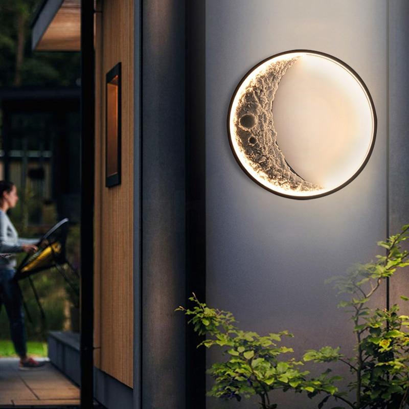 Modern Outdoor Wall Light - Moon Shape LED Lantern, IP65 Waterproof Stainless Steel for Garden and Exterior Use 1