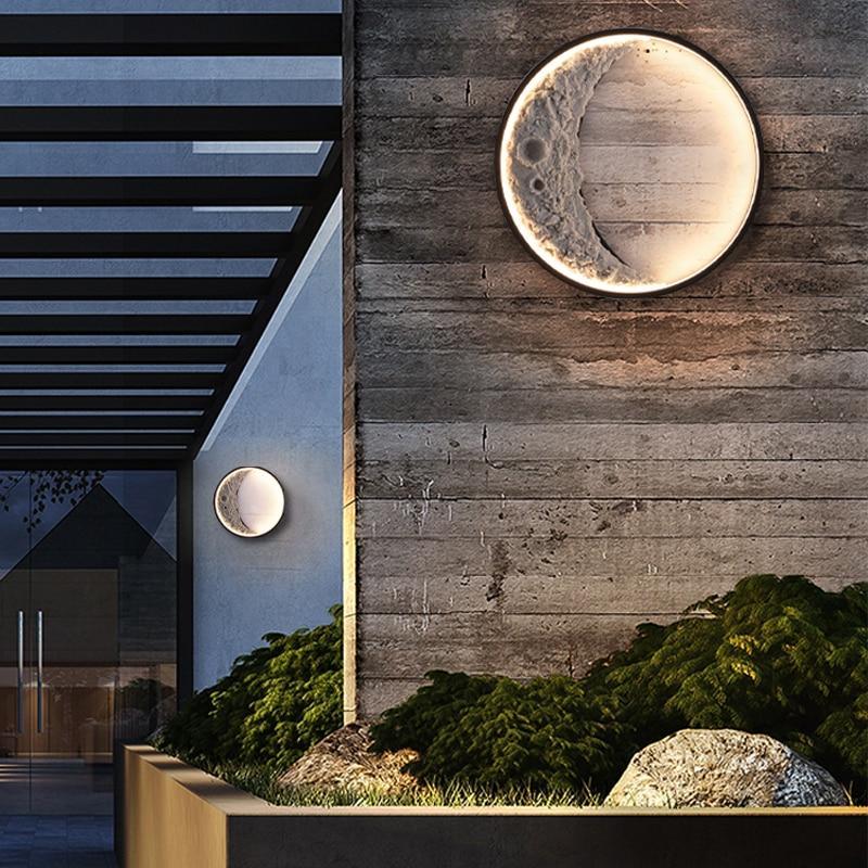 Modern Outdoor Wall Light - Moon Shape LED Lantern, IP65 Waterproof Stainless Steel for Garden and Exterior Use 4