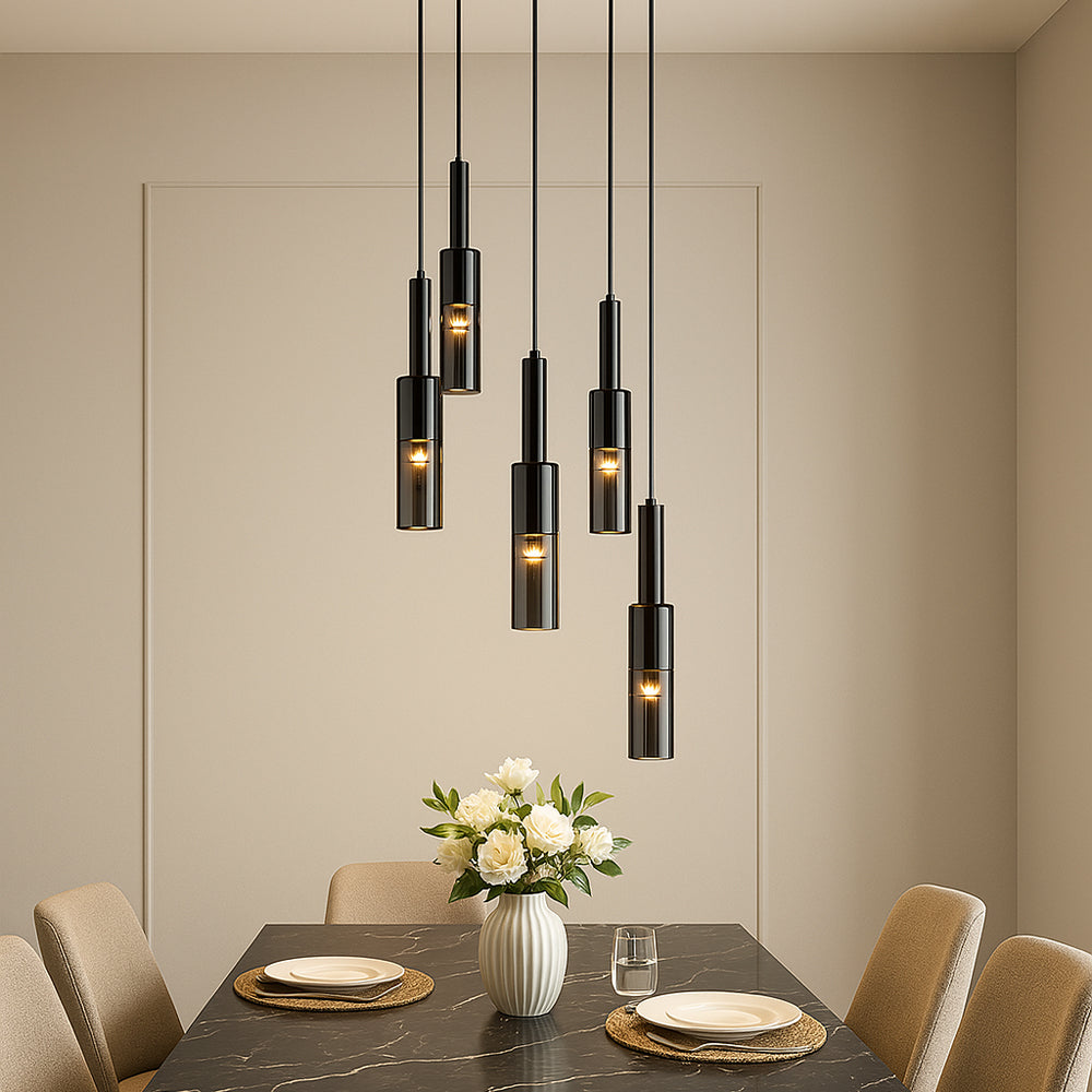 Modern Pendant Light | Adjustable Kitchen Island Lighting | Stylish Hanging Fixture | LED Crystal Pendant Light | Elegant Cylinder Light for Home 1
