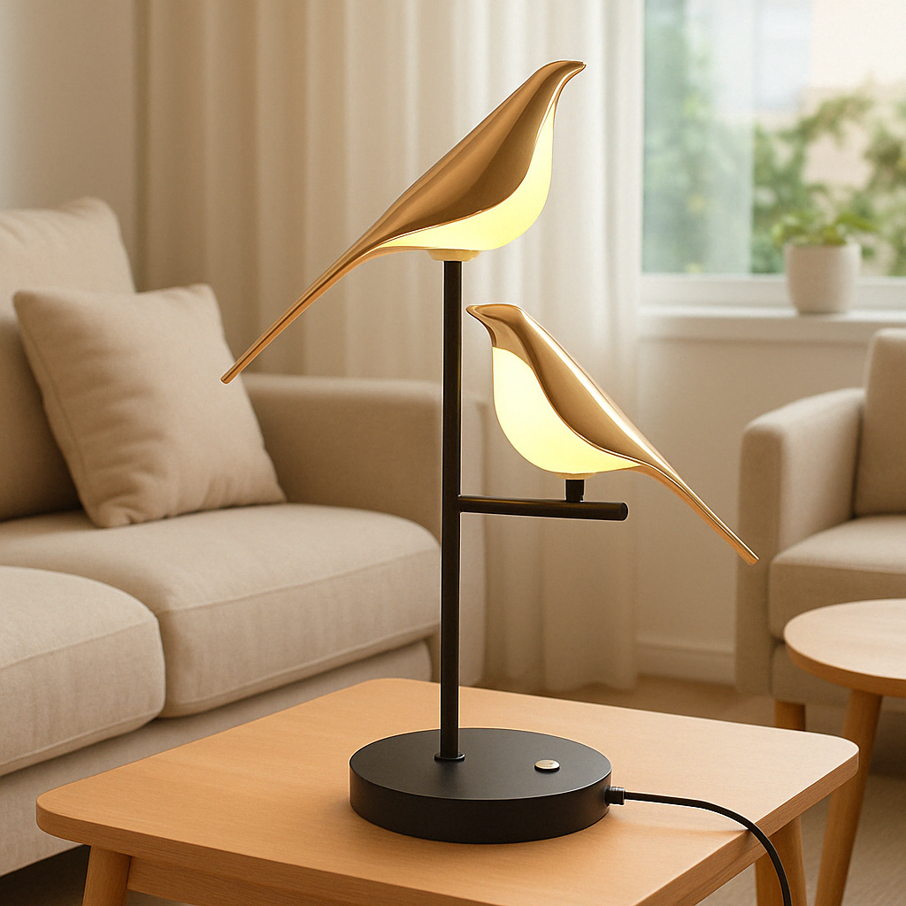 Modern Table Lamp | Elegant Bedside Lamps | LED Light Fixture | Stylish Bedroom Lamp | MrBird Table Lamp for Home 1