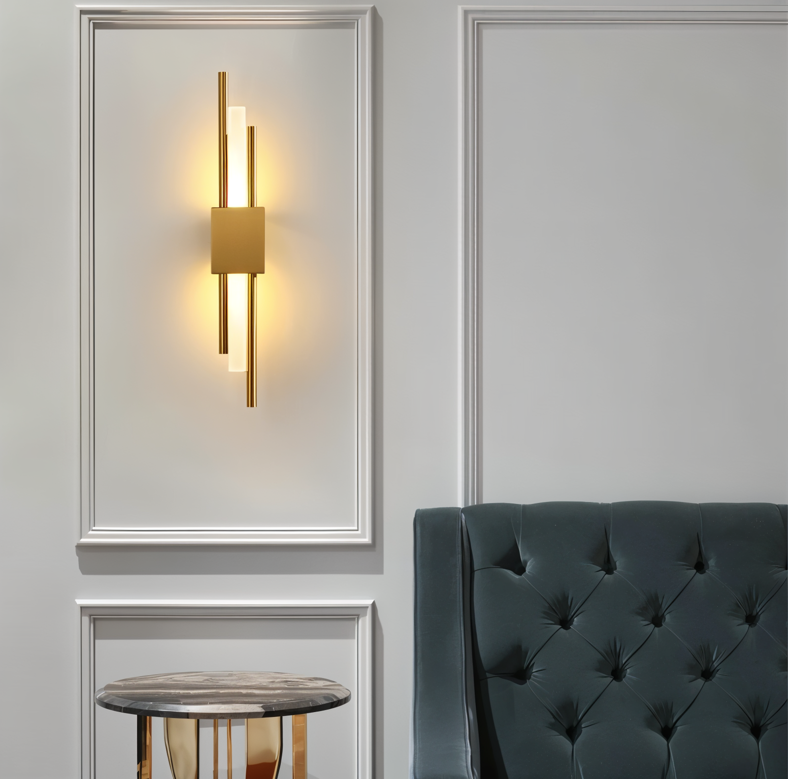 Modern Wall Light Fixture | Elegant Wall Sconces | Minimalist Wall Lamp | Gold and Black Sconce | Stylish Lighting for Home Decor 1