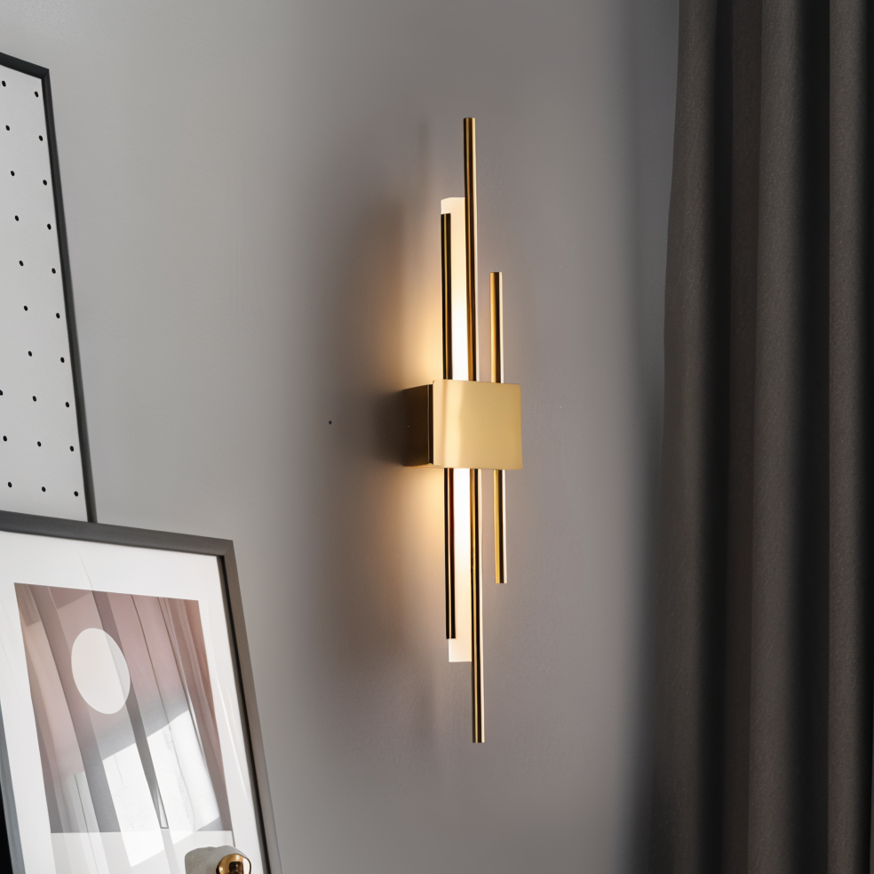 Modern Wall Light Fixture | Elegant Wall Sconces | Minimalist Wall Lamp | Gold and Black Sconce | Stylish Lighting for Home Decor 6