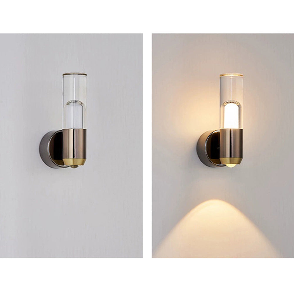 Modern Wall Sconce Lighting | Elegant Wall Lamp | Slim Wall Lights | Clear Glass Sconce Light | Stylish Cylinder Wall Fixture for Home 2