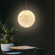 Moon Pattern Pendant Light | Minimalist Bamboo Pendant | LED Hanging Lights | Contemporary Ceiling Fixture | Serene Home Decor Accent 4