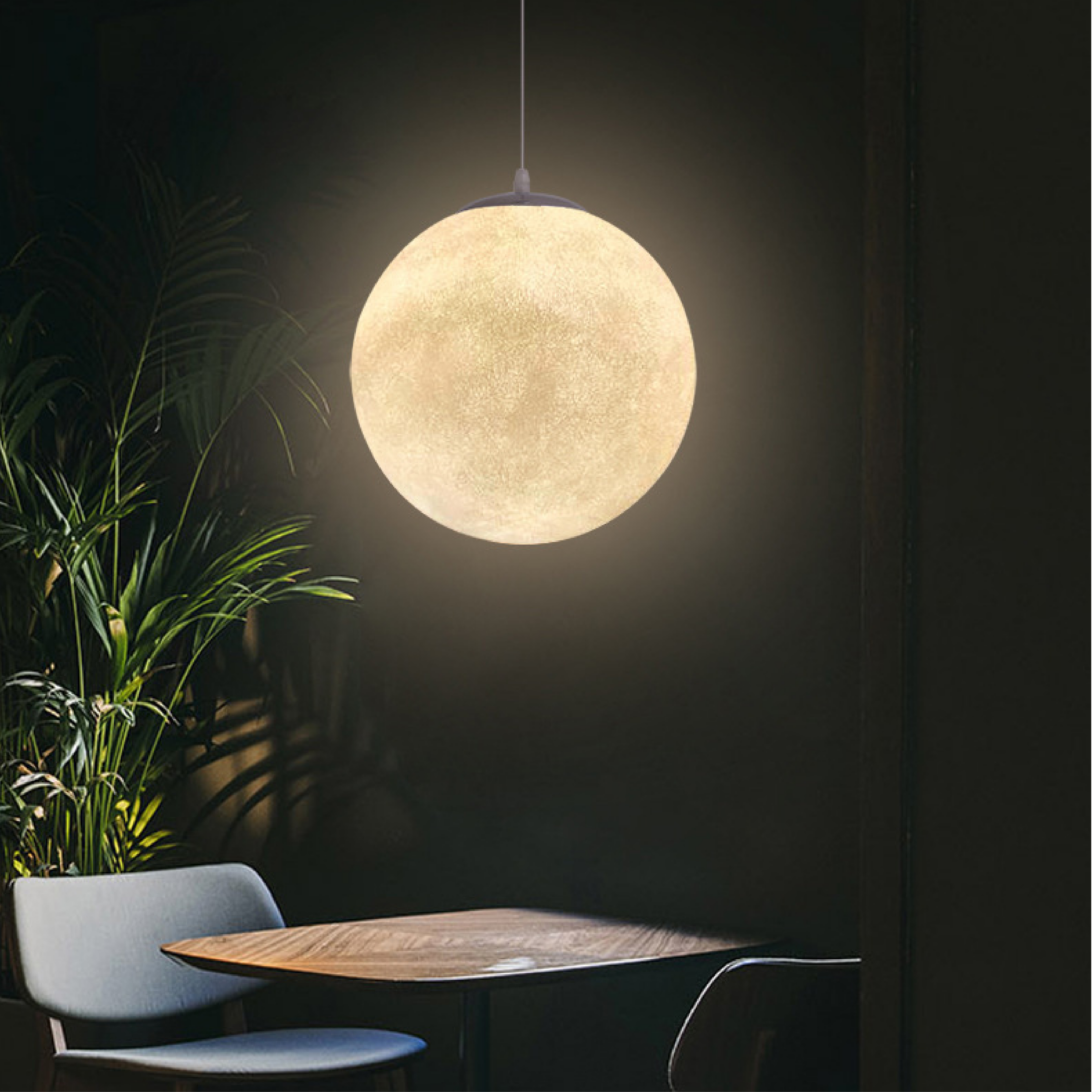 Moon Pattern Pendant Light | Minimalist Bamboo Pendant | LED Hanging Lights | Contemporary Ceiling Fixture | Serene Home Decor Accent 4