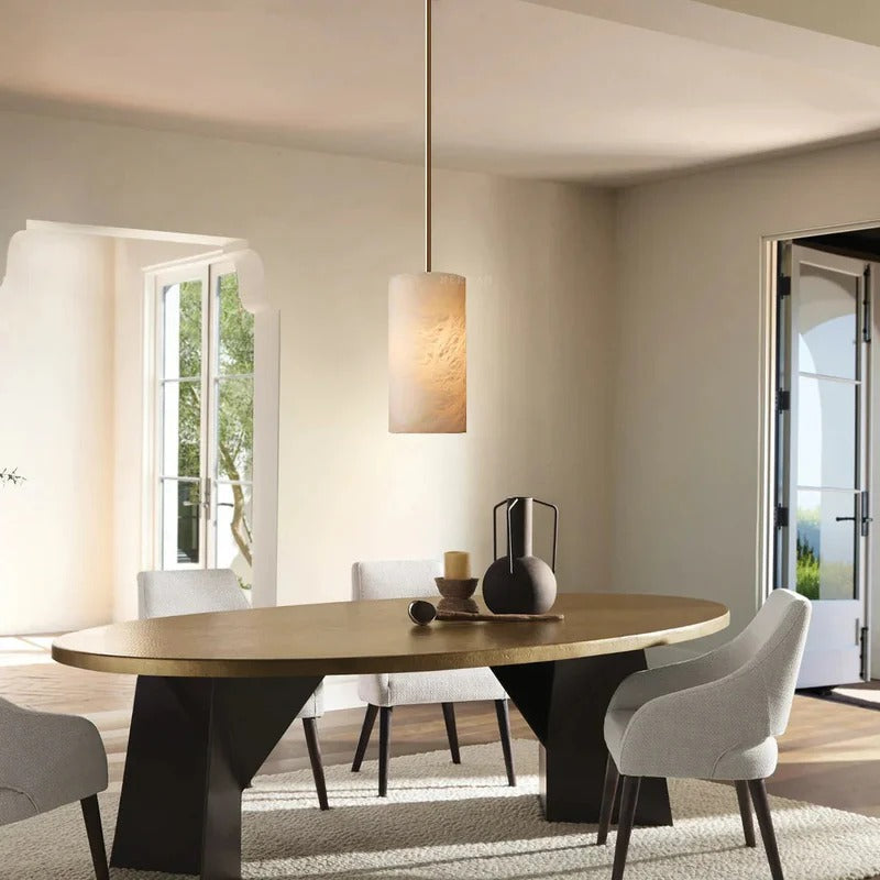 Nordic Alabaster Pendant Light | Modern Ceiling Light Fixture | Stylish Hanging Lights | Elegant Kitchen Pendant Lighting | Unique Hand Carved Lamp 2