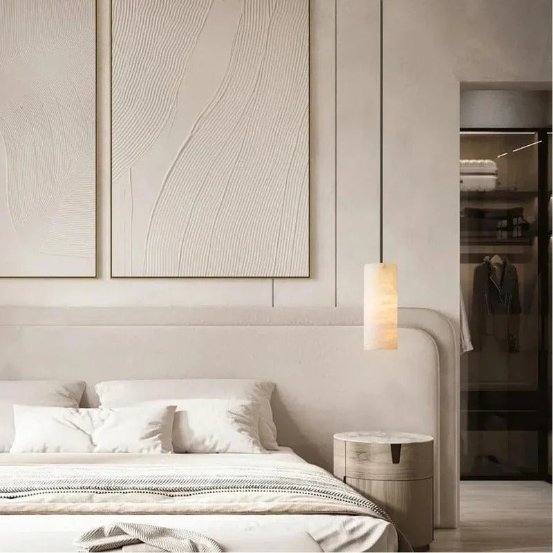Nordic Alabaster Pendant Light | Modern Ceiling Light Fixture | Stylish Hanging Lights | Elegant Kitchen Pendant Lighting | Unique Hand Carved Lamp 4
