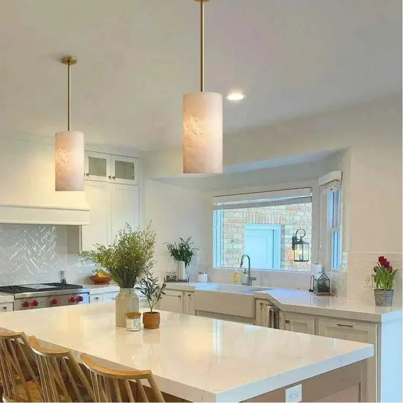 Nordic Alabaster Pendant Light | Modern Ceiling Light Fixture | Stylish Hanging Lights | Elegant Kitchen Pendant Lighting | Unique Hand Carved Lamp 5