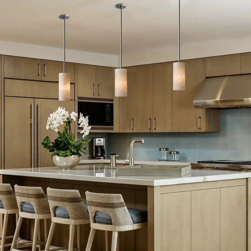 Nordic Alabaster Pendant Light | Modern Ceiling Light Fixture | Stylish Hanging Lights | Elegant Kitchen Pendant Lighting | Unique Hand Carved Lamp 6
