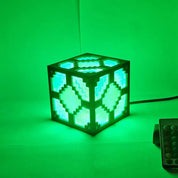 Pixelated RGB Block Lamp | Customizable LED Night Light | 3D-Printed Table Lamp | Unique Gaming Desk Light | Minecraft-Inspired Home Decor 3