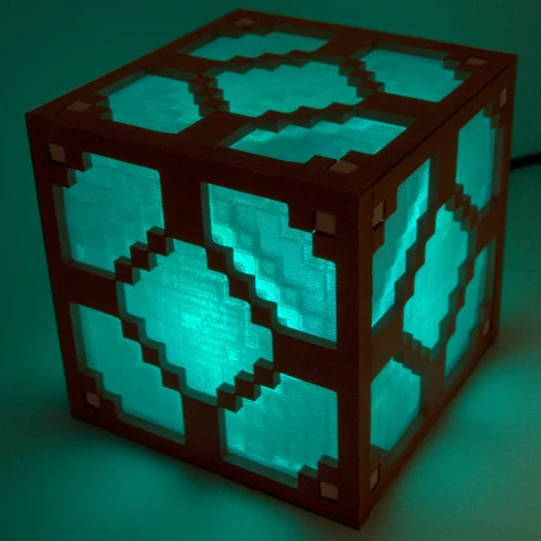 Pixelated RGB Block Lamp | Customizable LED Night Light | 3D-Printed Table Lamp | Unique Gaming Desk Light | Minecraft-Inspired Home Decor 9