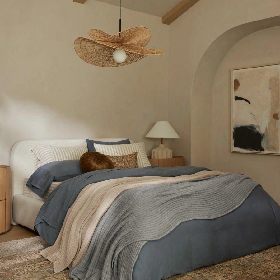 Rattan Pendant Light | Handmade Ceiling Light Fixture | Soft Illumination Hanging Lights | Natural Design Lamp | Sanur Double Layer Rattan Pendant Light 1