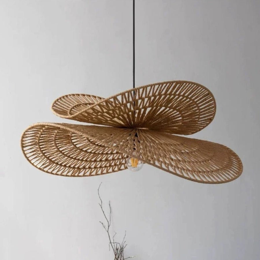 Rattan Pendant Light | Handmade Ceiling Light Fixture | Soft Illumination Hanging Lights | Natural Design Lamp | Sanur Double Layer Rattan Pendant Light 2