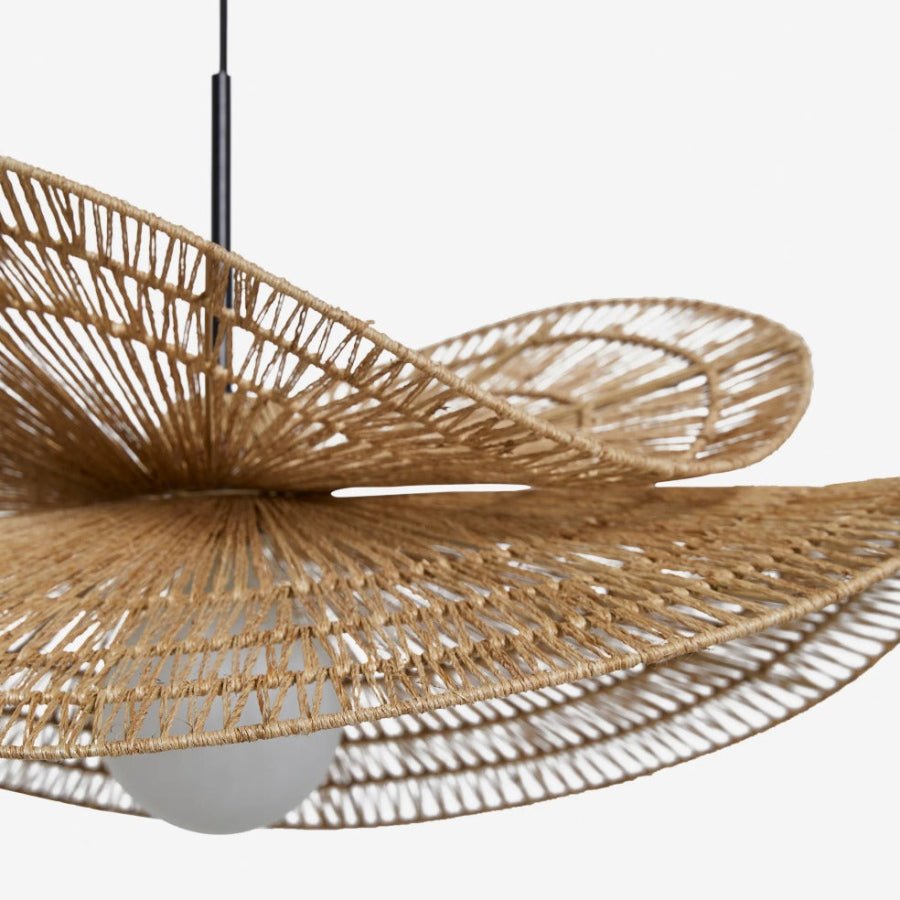 Rattan Pendant Light | Handmade Ceiling Light Fixture | Soft Illumination Hanging Lights | Natural Design Lamp | Sanur Double Layer Rattan Pendant Light 5