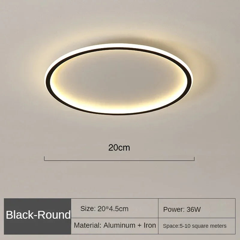 Scandinavian Ceiling Light | Modern Flush Mount Ceiling Light | LED Ceiling Lights for Living Room | Minimalist Round Fixture | AuroraGlobe LED Light 6