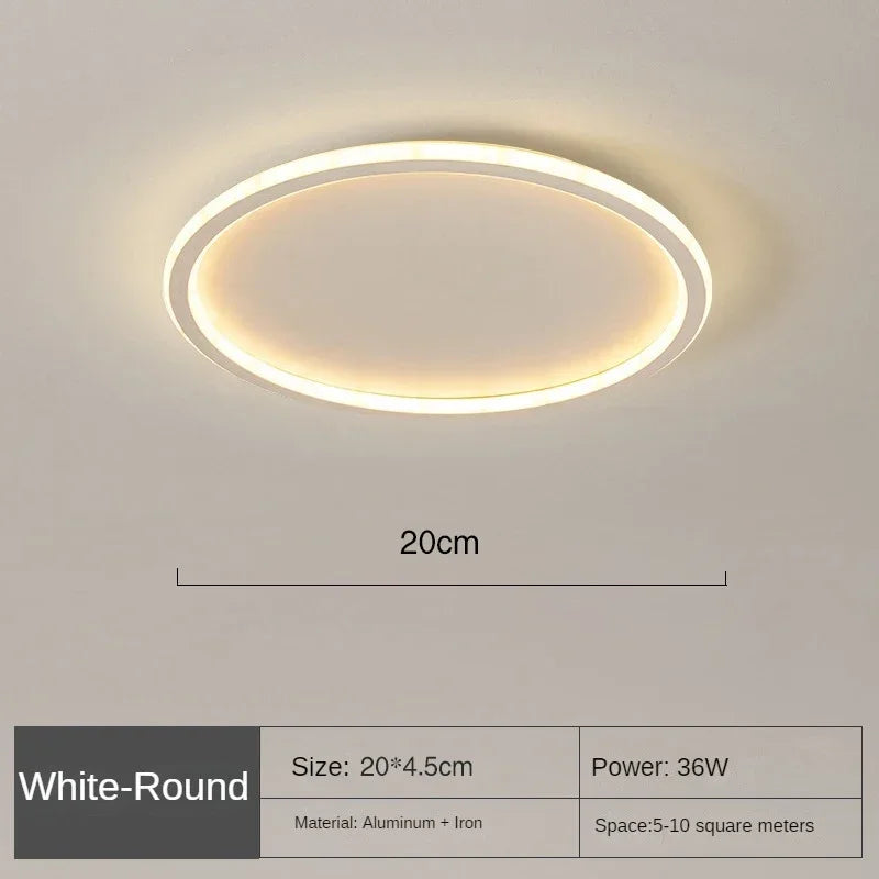 Scandinavian Ceiling Light | Modern Flush Mount Ceiling Light | LED Ceiling Lights for Living Room | Minimalist Round Fixture | AuroraGlobe LED Light 7