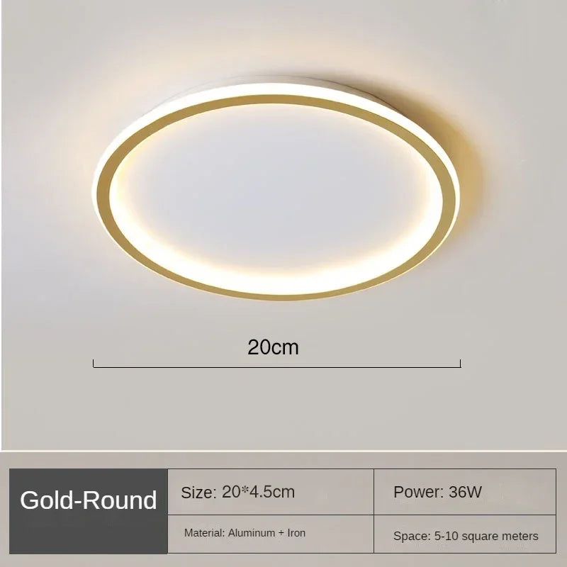 Scandinavian Ceiling Light | Modern Flush Mount Ceiling Light | LED Ceiling Lights for Living Room | Minimalist Round Fixture | AuroraGlobe LED Light 8