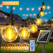 Solar String Lights | 20m Outdoor Fairy Lights | Waterproof Festoon Lights | Adjustable Brightness String Lights | Luminara Solar Lighting for Garden 1