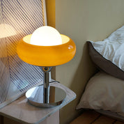 Vintage Bauhaus Yellow Glass Table Lamp – Minimalist Design for Living Room or Bedroom Decor 1
