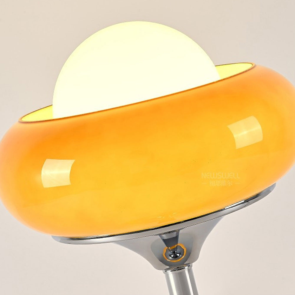Vintage Bauhaus Yellow Glass Table Lamp – Minimalist Design for Living Room or Bedroom Decor 4