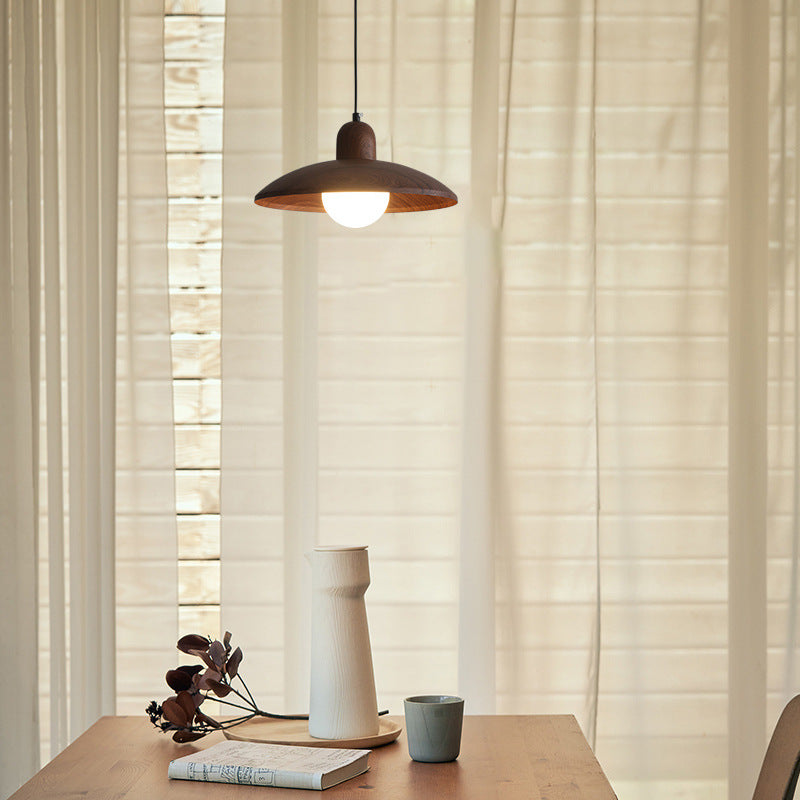 Wabi-Sabi Pendant Light | Japanese Style Ceiling Lamp | Modern Kitchen Pendant Lighting | Minimalist Light Fixture | Elegant Walnut Pendant 2