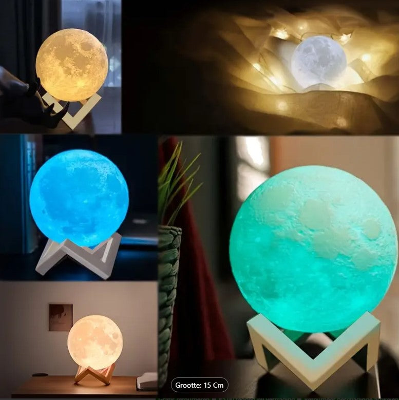 3D Moon Night Light | LED Rechargeable Lamp | Remote Control Mood Light | Color Changing Table Lamp | Unique Home Decor Gift 4