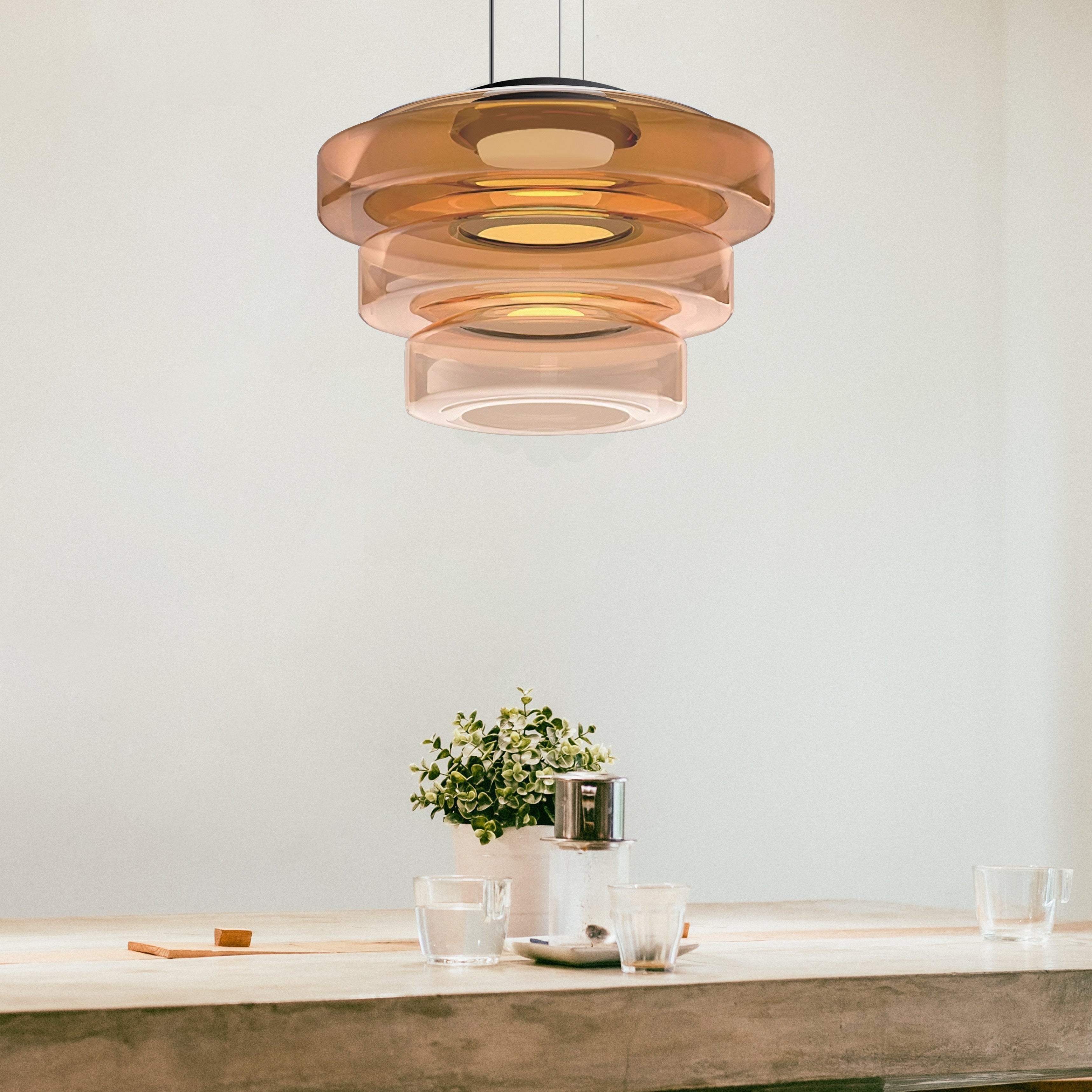 Bauhaus Glass Pendant Light | Modern Kitchen Island Lighting | Stylish Hanging Fixture | Adjustable LED Pendant Light | Elegant Home Decor 4